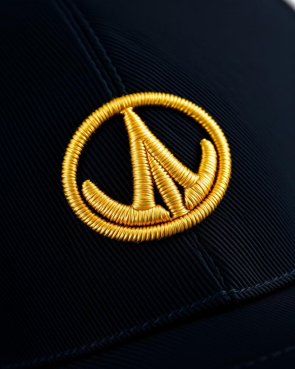 Gold thread cap logo